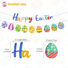 Happy Easter Bunting Easter Decorations, Glitter Easter Banner Garland for Easter Party Favors Home Photo Props Spring Decor, Easter Decorations for Home Easter Party Supplies A6-FHJKLLQ