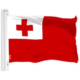 G128 Tonga Tongan Flag | 3x5 Ft | LiteWeave Pro Series Printed 150D Polyester | Country Flag, Indoor/Outdoor, Vibrant Colors, Brass Grommets, Thicker and More Durable Than 100D 75D Polyester