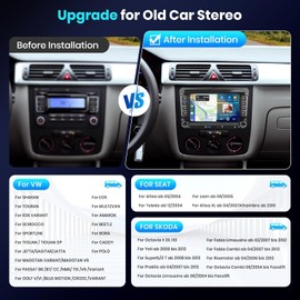 2G+64G for VW Passat Jetta Tiguan Golf MK5 MK6 T5 Polo Car Radio Stereo Android 13 with Wireless Carplay//Android Auto, 7 Inch Touch Screen Two USB, GPS,FM/RDS,SWC,Bluetooth HD Backup Camera