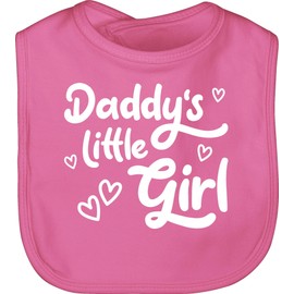 Shirtracer - Baby Bib - Gift for Father's Day - Daddy's Little Girl Cute White, 1 Pink