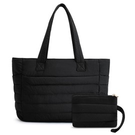 Axcone Women's Handbag, Large Waterproof Laptop Tote Bag, Shopper Bag, Women, Men, Women, Sports Bag & Travel Bag with Compartments and Zip for Travel, Fitness, black