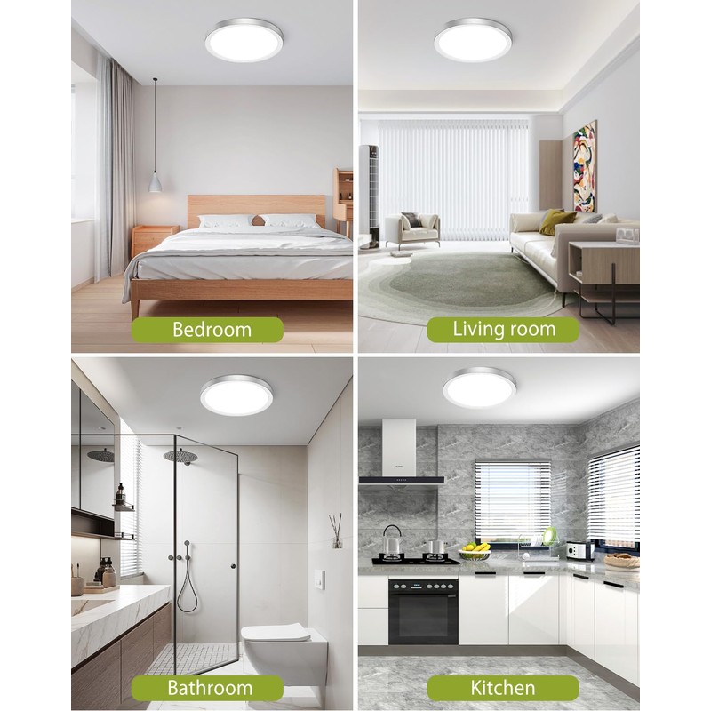 hepside 1PACK Flush Mount LED Ceiling Light Fixture Brushed Nickel,