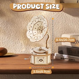 3D Wooden Puzzle Hand Cranked Gramophone Phonograph Model, 3D Wooden Puzzle Classic Gramophone Wooden Puzzle Adult Model Kit for Men Women Gift Idea