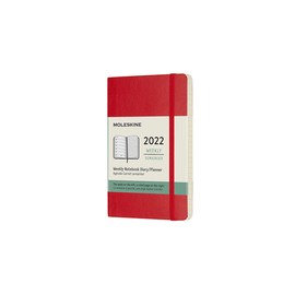 Moleskine Classic 12 Month 2022 Weekly Planner, Soft Cover, Pocket (3.5 x 5.5), Scarlet Red