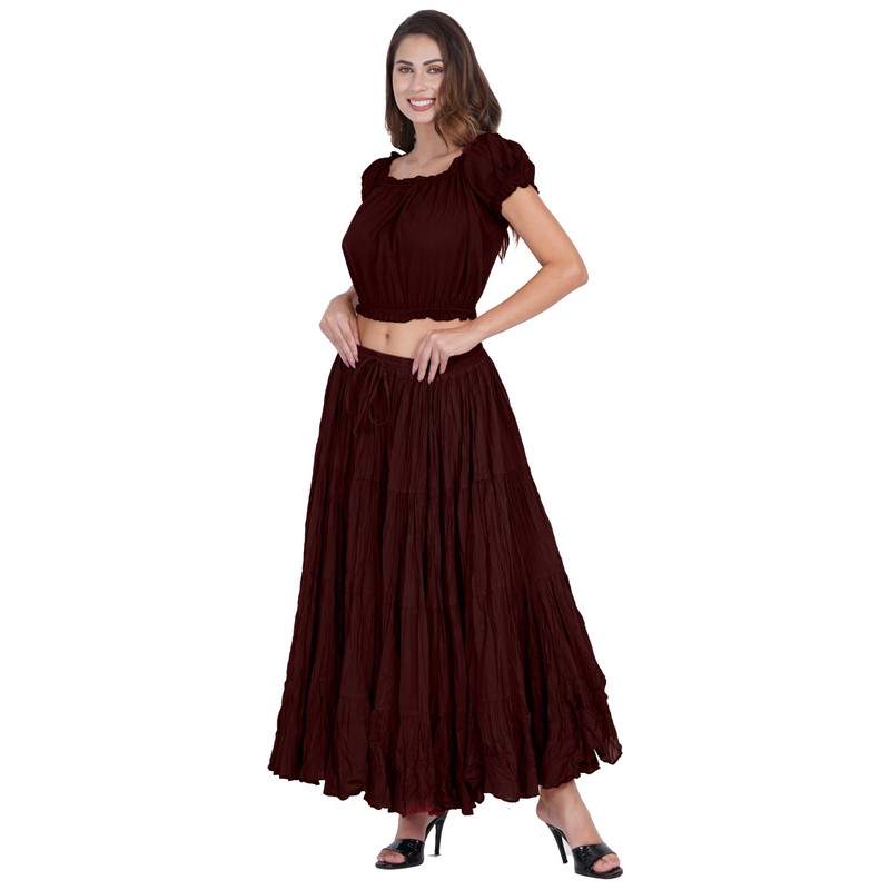 Wevez - Falda de algodón de color liso para mujer,