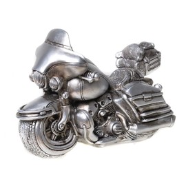 Udo Schmidt 89237 Money Box Motorcycle Bike Antique Silver Piggy Bank Shopper