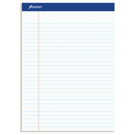 Ampad 20320 Perforated Writing Pad, 8 1/2 x 11 3/4, White, 50 Sheets (Pack of 12)