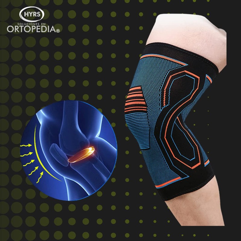 HYRS Rodillera Elástica Antideslizante Compresión Ejercicio Unisex Azul T:M