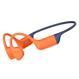 SilisoundTek S800Pro Bone Conduction Wireless Headphones - IP68 Waterproof, Bluetooth 5.4, Built-in 32GB MP3, Open Ear Design for Running, Swimming & Diving Outdoor Adjustable - Color: Orange