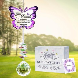 Best Friend Birthday Gifts for Women - Butterfly Crystal Suncatcher, Birthday Gifts for Women Friends, Bestie Gifts, Friendship Gifts for Women