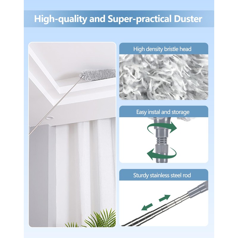 Fogray Telescopic Duster Washable Duster, Long Extendable up to 237