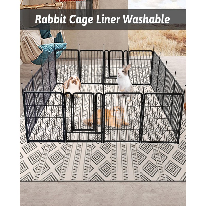 BNOSDM 79" X 55" Washable Bunny Cage Liners Large Rug