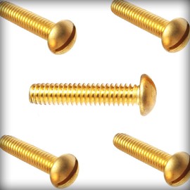 New Pack of 25 Pcs Slotted Round Head Hardware Machine Screws Kit Solid Brass #4-40 X 3/4" inch Set Warranity by Pr-Merchant