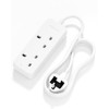 Extension Lead 2 Way 1M White Rewirable Extension Socket Thin