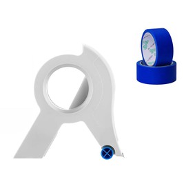 Masking Paint Tape applicator, Home Decoration Masking Tape Cutting Tool, Portable Masking Set Sharp Tape Cutter for Painting, Trim, Windows, and Door Frames(1 Tool+2 Masking Tape)