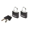Master Lock 9120EURTBLK Pack of 2 Key Padlocks in Aluminium
