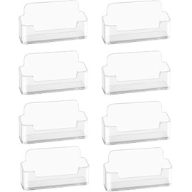 8 Piezas Porta Tarjetas de Presentacion, Soporte para Tarjetas Profesional, Organizador de Tarjetas para Oficinas y Reuniones, Estuche Transparente de 4.5 x 2.5 x 9.5 cm