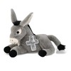 DolliBu Laying Donkey Stuffed Animal with Silver Cross and Personalization