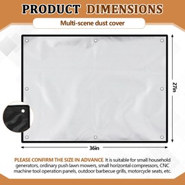 GliCraft 27 x 36 inch Jumbo Machine Cover Breathable Tool Saver Machine Cover to Prevent Equipment Rust Dust Proof Tear Resistant Silver