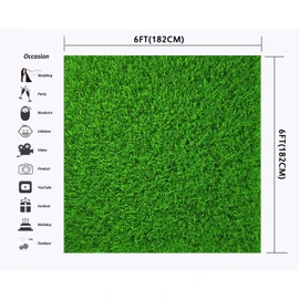 Nature Green Grass Backdrops for Photography 6x6FT Spring Realistic Grass Lawn Backgrounds for Baby Shower Birthday Party Photoshoot LUCKBTY LUZZ440