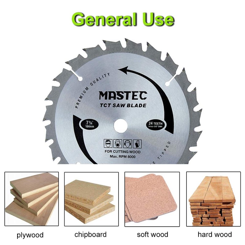 Framing Saw Blade Circular 7-1/4-Inch 24 Tooth with ATB Carbide