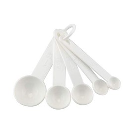 apollo THE HOUSEWARES BRAND Measuring Spoons Set of 5, Stackable, Perfect for Baking, for Wet and Dry Ingredients, White