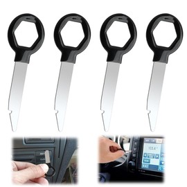 4 PCS Car Radio Removal Tool Key, Car Radio Removal Tool Key Set, Stereo Removal Tool Kit, Easy-to-Use Stainless Steel Keys, Compatible with Ford, VW, Skoda