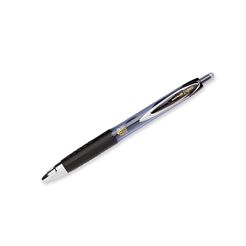 Uni-Ball Signo 207 Retractable Gel Pen, 0.38mm Ultra-Micro Point, Black,