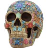 Ebros Totenkopf-Figur Dias De Los Muertos, Blumenschädel, Blumen- und Tierwelt,
