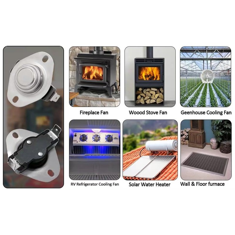 BoyoTec Thermostat Switch for Fireplace Blower Fan, Temp Sensor for