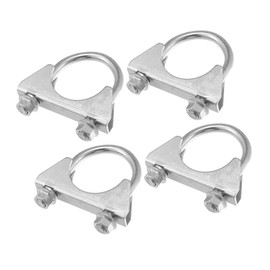 REPAIROCK Round U Bolt Clamp/Muffler Exhaust Clamps for Car RV Truck Boat/Durable Mild Steel 1.65" ID 42mm / 4 Pcs Silver Tone Auto Replacement Parts