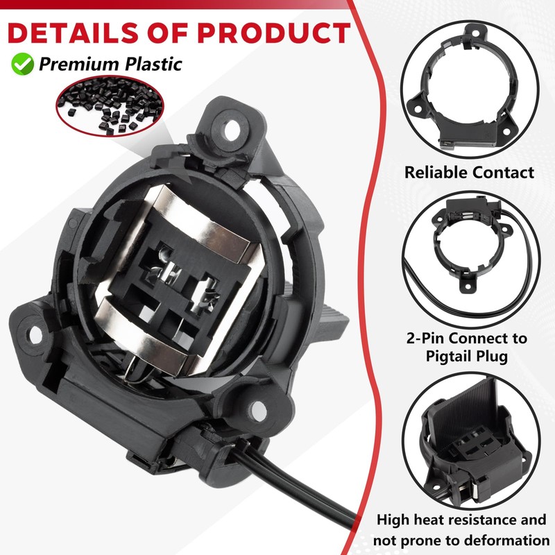 Svicari H7 Headlight Bulb Socket Adapter Holder Kit Compatible with
