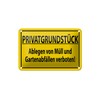 DekoNo7 Tin Sign 18 x 12 cm Warning Sign "Privatgrundstück.