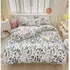 KAREVER Black Botanical Comforter Set Queen White Black Floral Plant