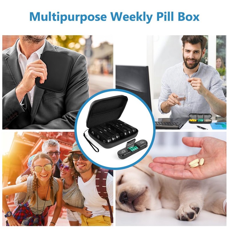 ACWOO Weekly Pill Box Organiser, Portable Travel Pill Boxes 7