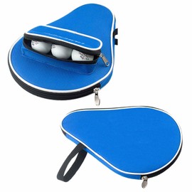 Table Tennis Bat Bag,Waterproof Ping Pong Paddle Bat Pouch,Table Tennis Racket Cover for One Racket Extra Ball Compartment for 3 Balls