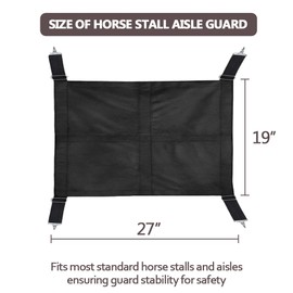 Horse Stall Guard Barn Protective Fence for Tack Rooms, Horse Trailers, with Adjustable Length Straps, 27"L, 1 Pcs