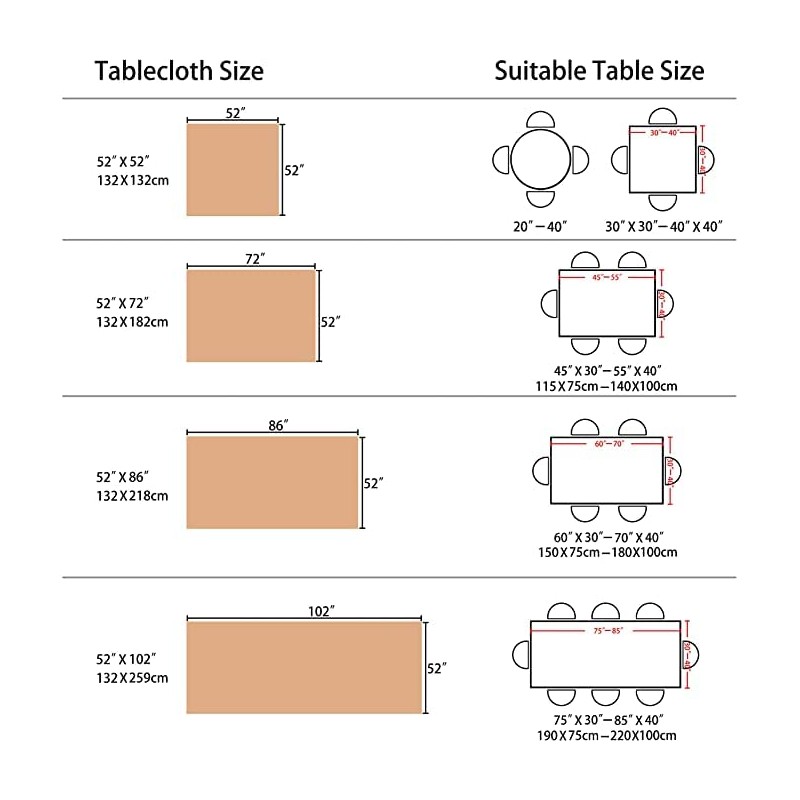 LivinEase Rectangle Tablecloth for 6 to 8 Seater Large Dinning