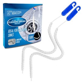 Flexible Drain Sink Cleaning Brush Unblocker - Plug Hole Hair Remover Tool for Sink and Shower - Drain Cleaning Tool with Drain Brush and Sink Unblocker Tool for Bathroom and Kitchen - Pack of 2