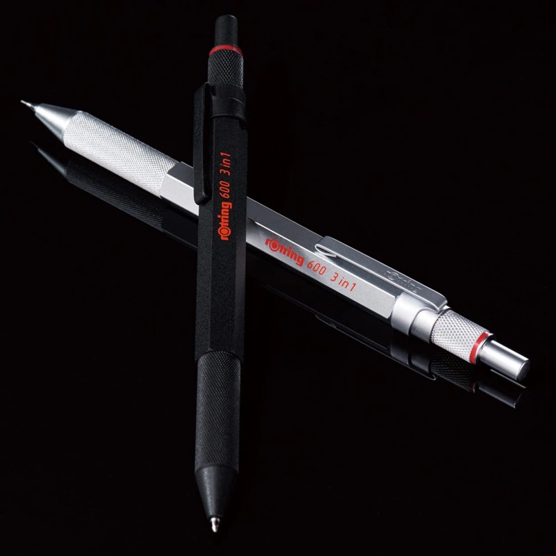 rOtring 600 3 in 1 Multicolor Pen Mechanical Pencil Silver