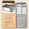 [2-Pack] 1500ml Bento Box Food Storage Container, Food Grade SUS316L