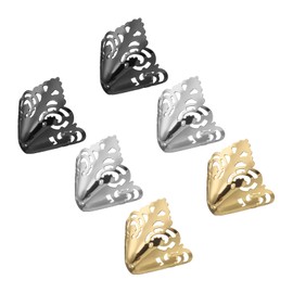 uxcell 6Pcs Metal Shoes Pointed Protector High Heel Toe Caps Cover Durable Shoe Tip Cover Pointed Shoe Head Tips Cap for Shoe Protection Repair, Shoe Protection (Gold/Silver/Black, 37mm)