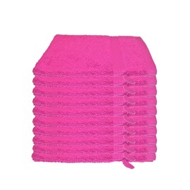 Julie Julsen Pack of 10 Face Cloths 23 Colours Soft and Absorbent 500gsm Öko Tex Pink 15 x 21 cm