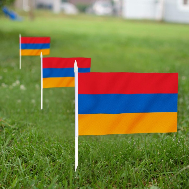 Anley Armenia Mini Flag 12 Pack - Hand Held Small