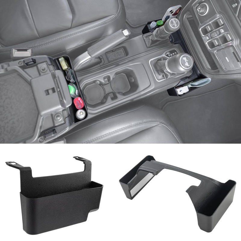PIMCAR 2PCS Center Console Organizer for 2018-2025 2026 Jeep Wrangler