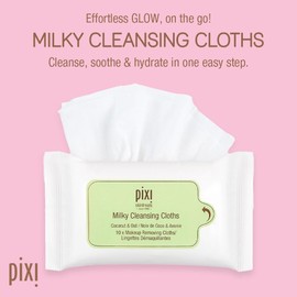 Pixi Beauty Milky Cleansing Cloths |Cleansing, Soothing, and Hydrating Disposable Face Towelettes| Pack of 10 Face Wipes