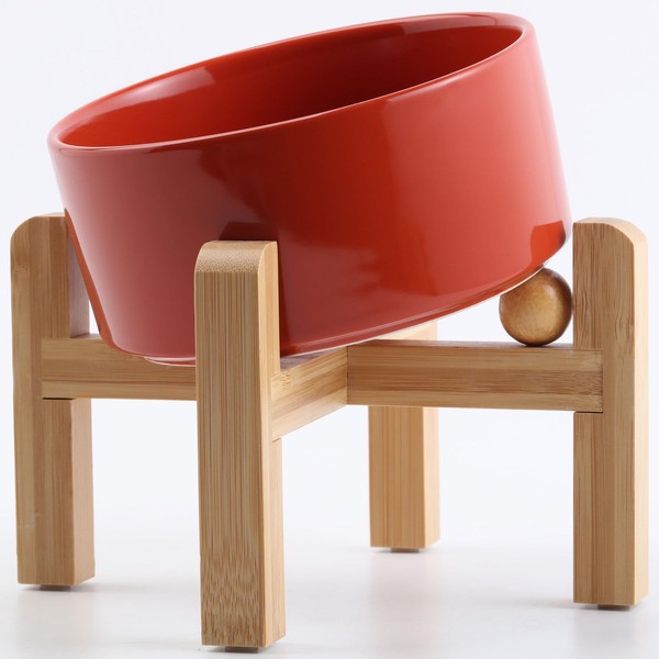 Petygooing Elevated/Raised 15°Slanted Ceramic Dog Bowl for Small and Medium
