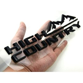 1Pc High Country Emblem Rear Tailgate Letter Logo Car Badge Nameplate Replacement for 2019-2025 Tahoe Silverado (1Pcs Rear Emblem - Matte Black)