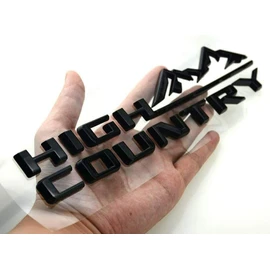 1Pc High Country Emblem Rear Tailgate Letter Logo Car Badge Nameplate Replacement for 2019-2025 Tahoe Silverado (1Pcs Rear Emblem - Matte Black)