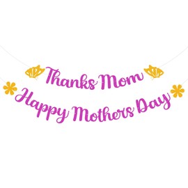Blumen- und Schmetterlingsbanner-Dekorationen zum Muttertag, exquisite Kulissen für den Muttertag, Banner-Zubehör zum „Alles Gute zum Muttertag“, Girlanden-Schilder, Festival-Dekorationen für Partys